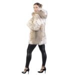 Womens Bobcat Lynx and Sable Fur Hooded Coat