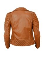 Womens Brown Quilted Leather Jacket