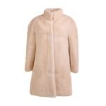 Womens Cream Sheared Beaver Fur Coat