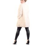 Womens Cream Sheared Beaver Fur Coat
