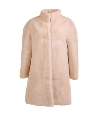 Womens Cream Sheared Beaver Fur Coat