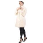 Womens Cream Sheared Beaver Fur Coat