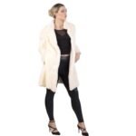 Womens Cream Sheared Beaver Fur Coat