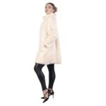 Womens Cream Sheared Beaver Fur Coat