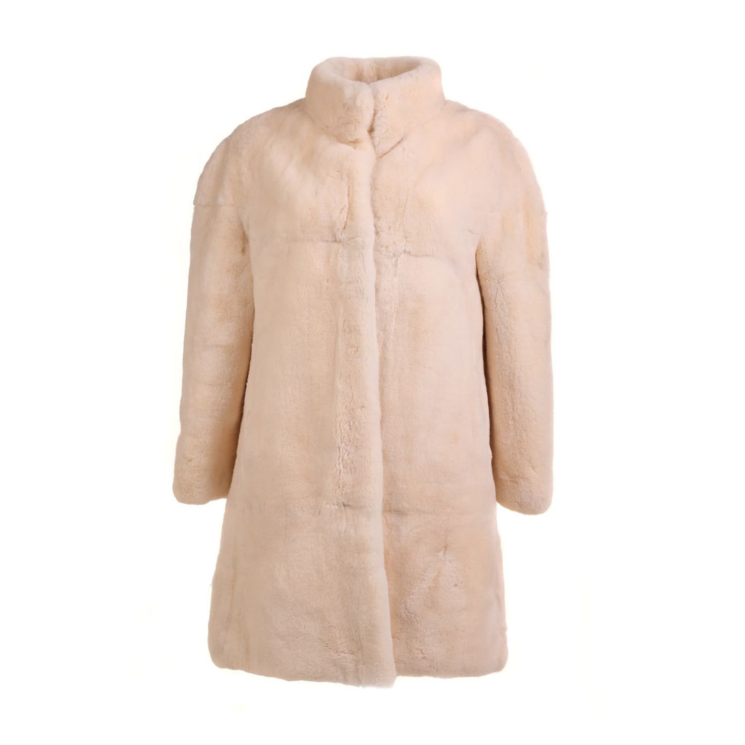 Womens Cream Sheared Beaver Fur Coat Womens Cream Sheared Beaver Fur Coat