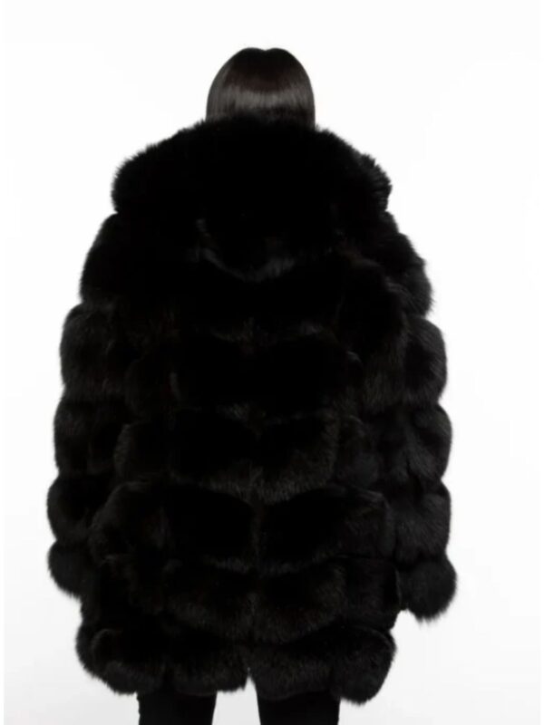 Womens Faux Fur Coat with Detachable Hood