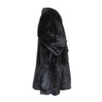 Women's Genuine Mink Fur Black Trench Coat