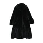 Women's Genuine Mink Fur Black Trench Coat