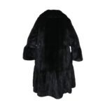 Women's Genuine Mink Fur Black Trench Coat