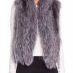 Womens Grey Fox Fur Soft Warm Vest