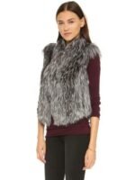 Womens Grey Fox Fur Soft Warm Vest