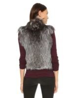 Womens Grey Fox Fur Soft Warm Vest