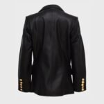 Women’s Kate Black Double-Breasted Sheepskin Leather Coat