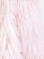 Womens Pink Mongolian Lamb Fur Soft Coat With Hood