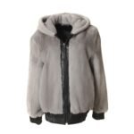 Womens Reversible Mink Fur Bomber Jacket