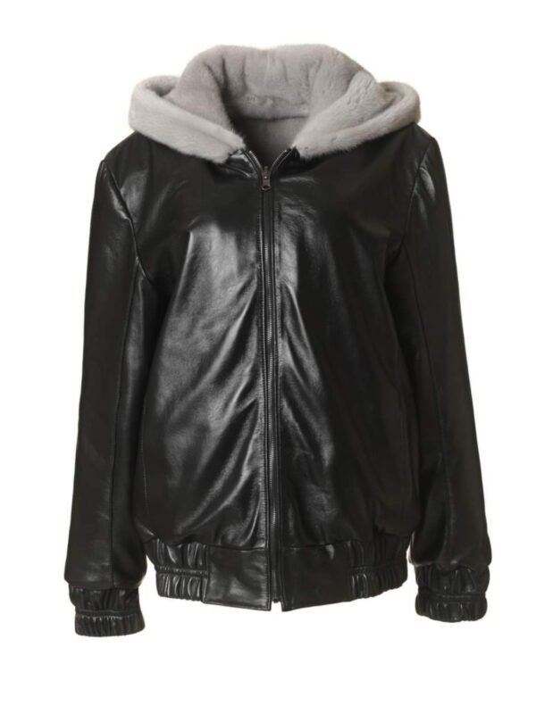 Womens Reversible Mink Fur Bomber Jacket