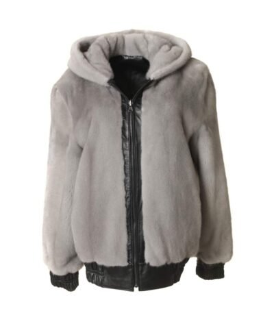 Womens Reversible Mink Fur Bomber Jacket