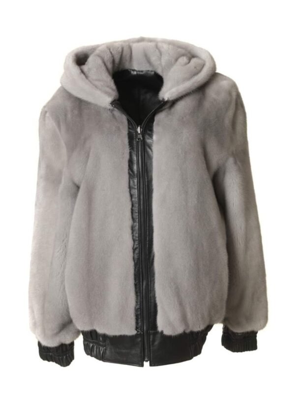 Womens Reversible Mink Fur Bomber Jacket