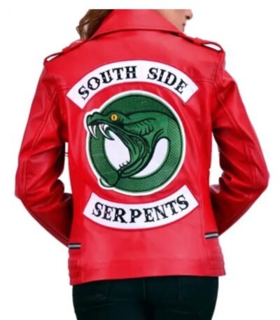 Womens Riverdale Southside Serpents Red Leather Jacket