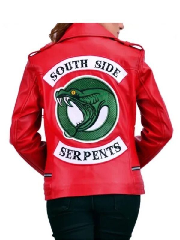 Womens Riverdale Southside Serpents Red Leather Jacket
