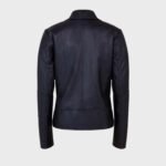 Women's Shawl Collar Black Real Leather Jacket