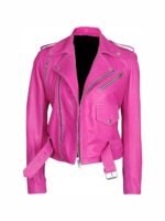 Womens Slim Fit Jessica Alba Stylish Biker Jacket