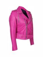 Womens Slim Fit Jessica Alba Stylish Biker Jacket