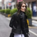Womens Slim Fit Quilted Black Leather Jacket