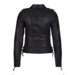 Womens Slim Fit Quilted Black Leather Jacket