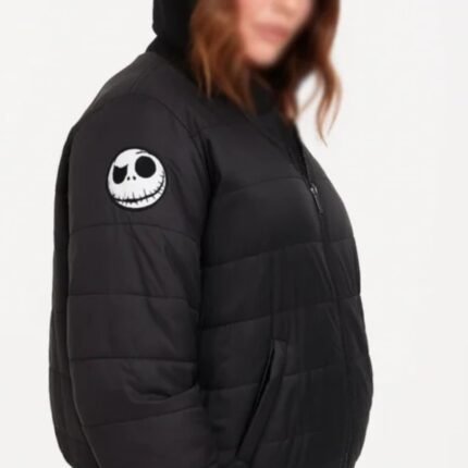 Womens The Nightmare Before Christmas Jack Puffer Bomber Jacket