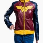 Wonder Woman Princess Diana Maroon Leather Jacket