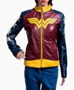 Wonder Woman Princess Diana Maroon Leather Jacket