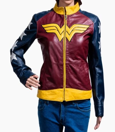Wonder Woman Princess Diana Maroon Leather Jacket