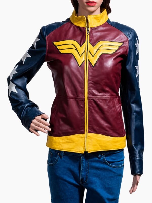 Wonder Woman Princess Diana Maroon Leather Jacket