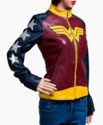Wonder Woman Princess Diana Maroon Leather Jacket