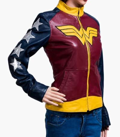 Wonder Woman Princess Diana Maroon Leather Jacket