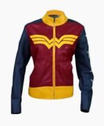 Wonder Woman Princess Diana Maroon Leather Jacket
