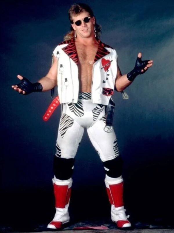 Wrestler Shawn Michaels White Leather Vest
