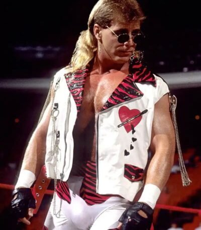 Wrestler Shawn Michaels White Leather Vest