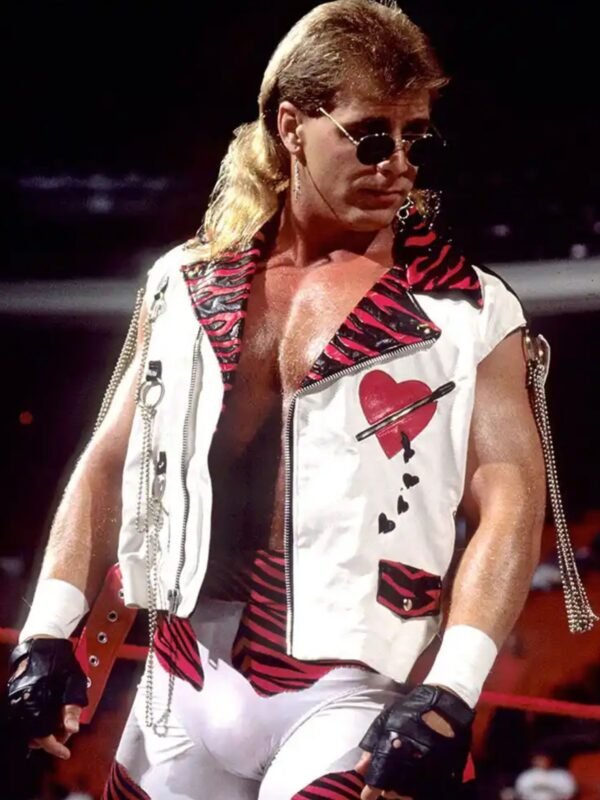 Wrestler Shawn Michaels White Leather Vest