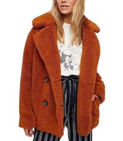 Yellowstone Beth Dutton Orange Shearling Fur Coat