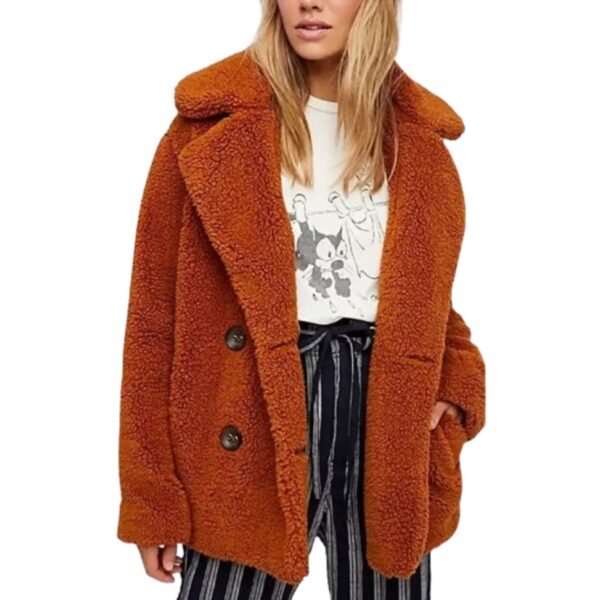 Yellowstone Beth Dutton Orange Shearling Fur Coat