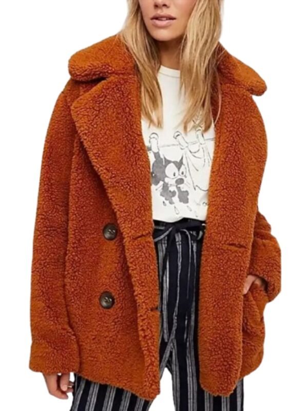 Yellowstone Beth Dutton Orange Shearling Fur Coat