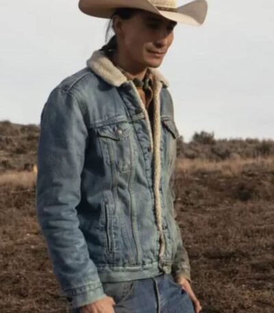 Yellowstone Gerald Tokala Faux Fur Denim Trucker Jacket
