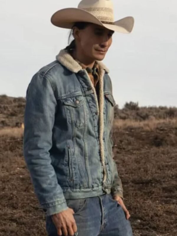 Yellowstone Gerald Tokala Faux Fur Denim Trucker Jacket