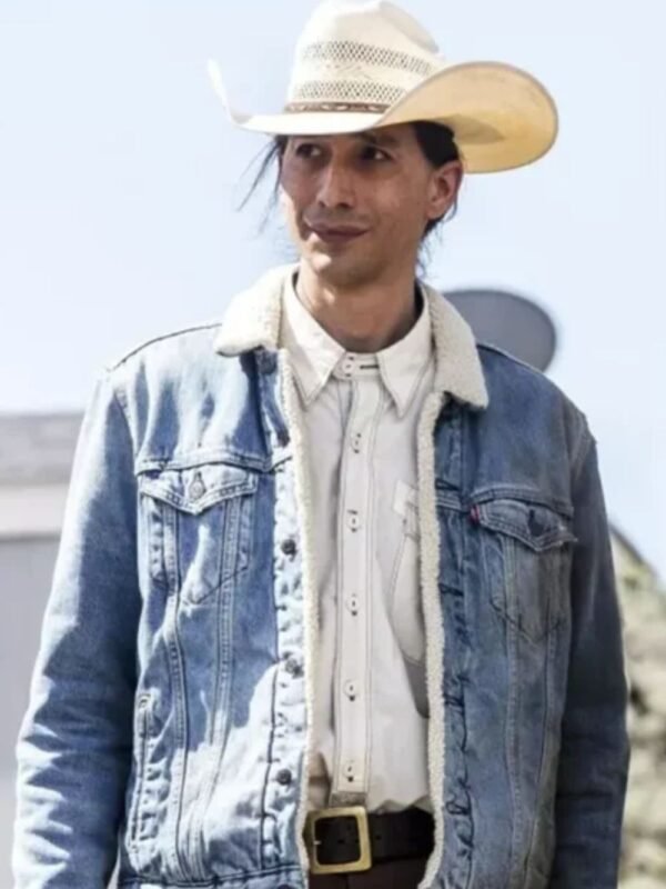Yellowstone Gerald Tokala Faux Fur Denim Trucker Jacket