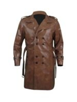 Yellowstone Origin 1883 James Dutton Brown Leather Coat