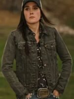 Yellowstone S04 Eden Brolin Black Denim Trucker Jacket