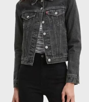 Yellowstone S04 Eden Brolin Black Denim Trucker Jacket
