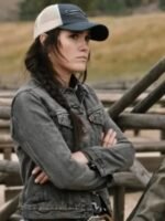 Yellowstone S04 Eden Brolin Black Denim Trucker Jacket